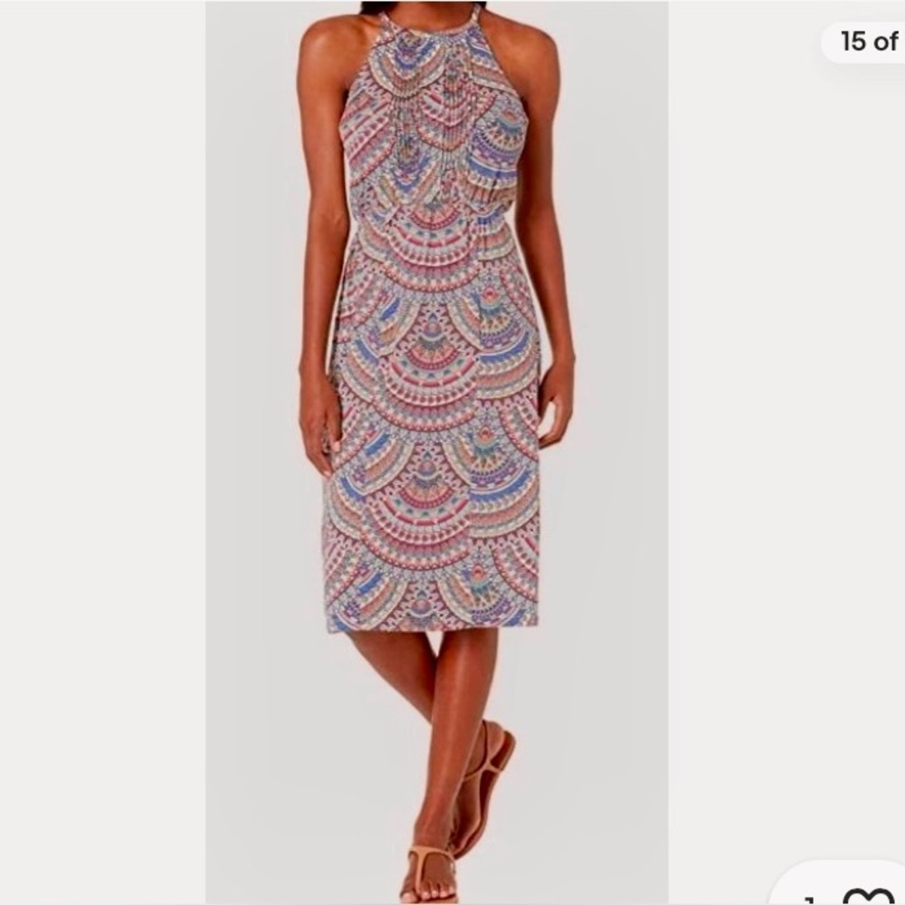 Aventura Multicolor Aztec Print Pintuck Sundress 53% Organic Cotton Small